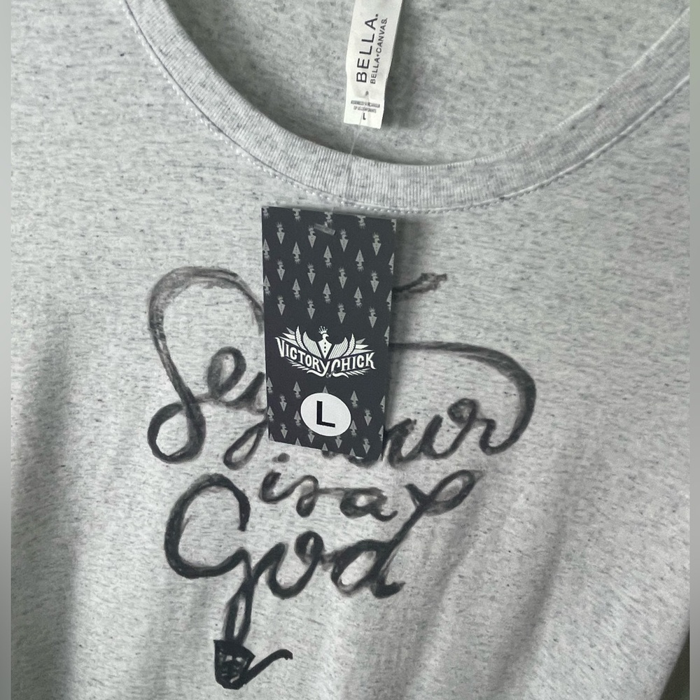 Victory Chick® Graphic T-Shirt Heather Gray / Seymour is a God / Size L - Picture 4 of 8